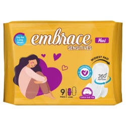 Embrace Sensitives Maxi Long Pads 9-Pads