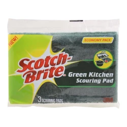 Scotch Brite Green Kitchen Scouring Pad, Economy Pack 3 in 1