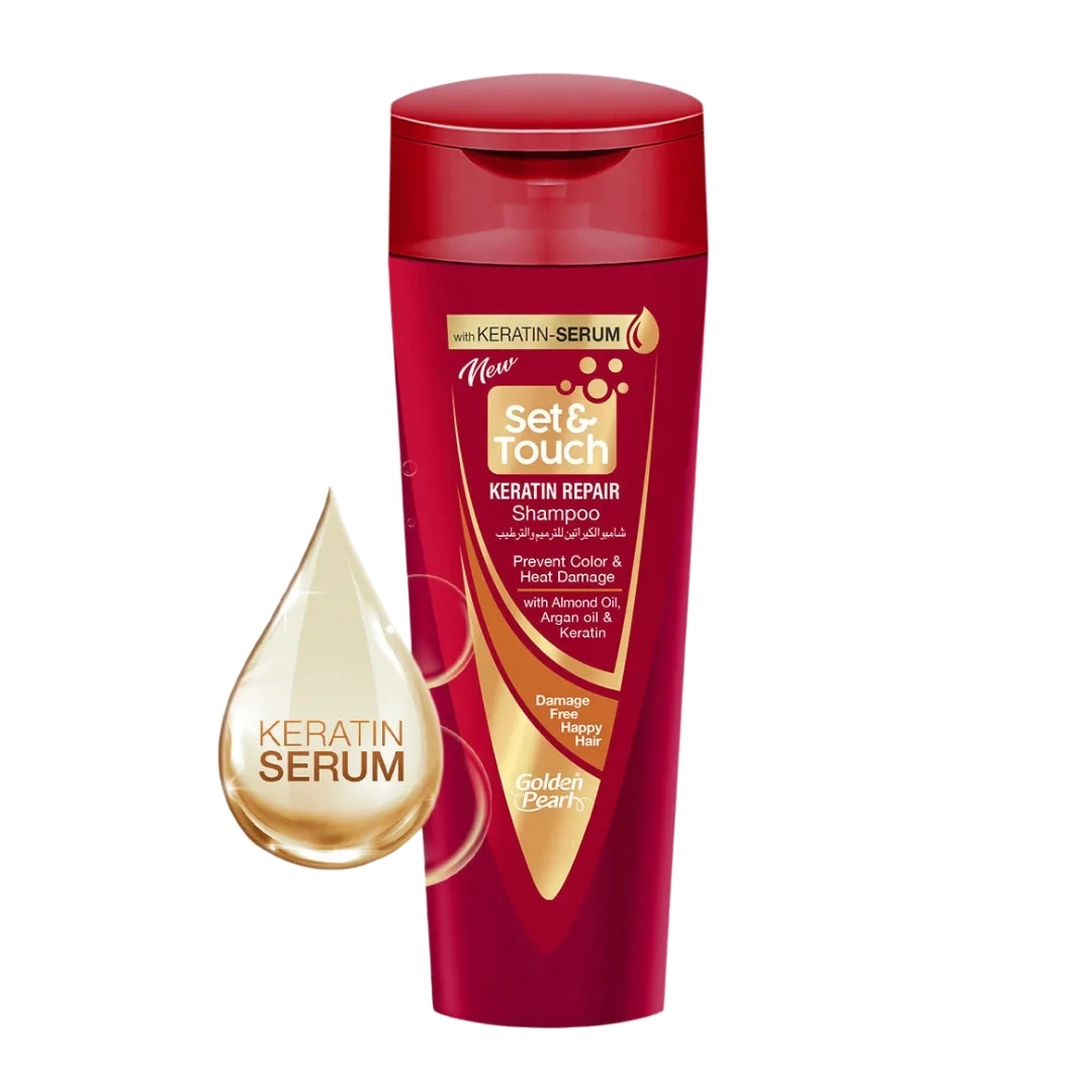 Set And touch Keratin Repair Shampoo Prevent Color & Heat Damage 180ml